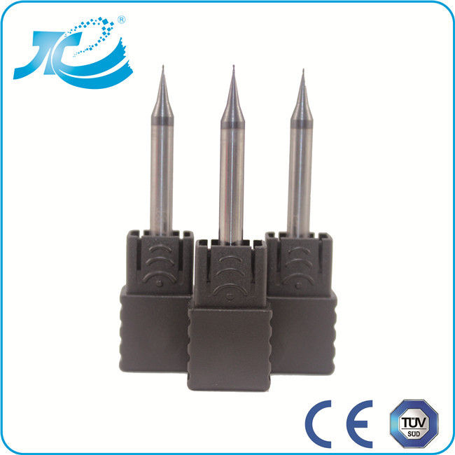 Tungsten Carbide End Mills , Micro End Mill for Steel with Helix Angle 38 - 42°