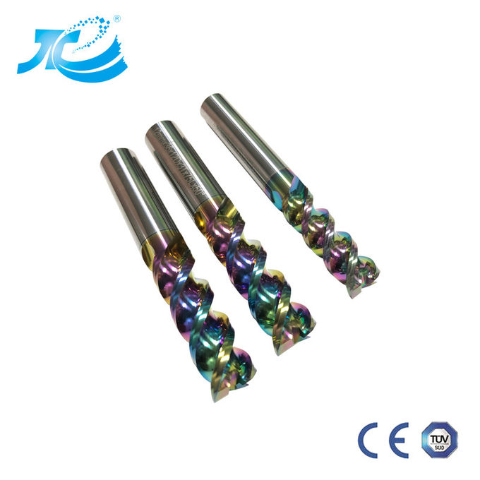 DLC End Mill For Aircraft  Aluminum High Speed High Cutting Performance Cnc Tool Milling Cutter Machine Tool Colorful