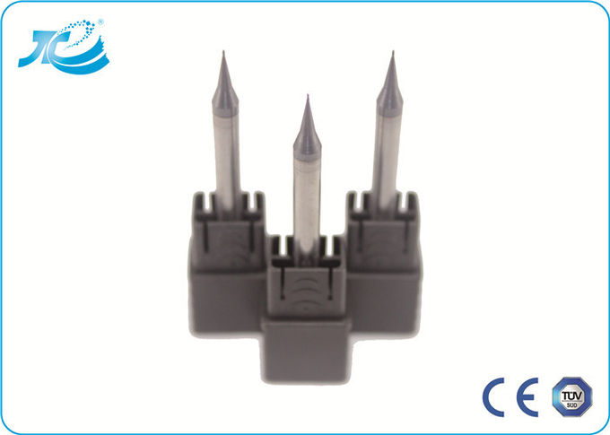 TiAlN Coating Solid Carbide Cutting Tools , 0.5 mm Micro Diameter Flat End Mill