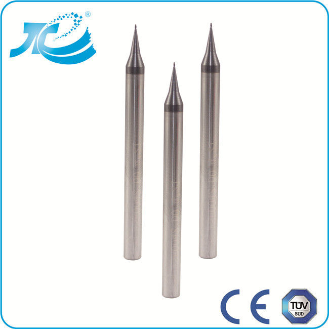 TiAlN Coating Solid Carbide Cutting Tools , 0.5 mm Micro Diameter Flat End Mill