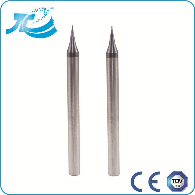 CNC HRC 60 Carbide 2 Flute End Mill Tools , Micro Diameter 0.1 - 0.9 mm