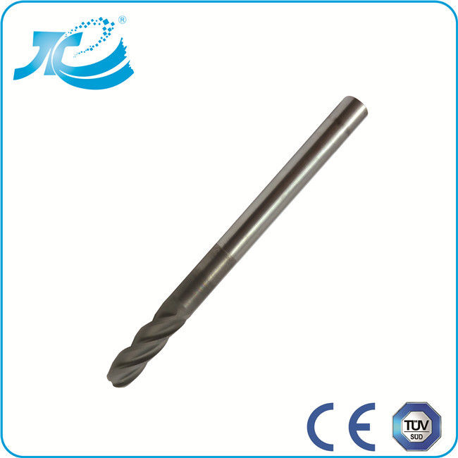 Tungsten Carbide End Mill Straight Flute with 2 or 4 Flute , Helix Angle 38 - 42 °